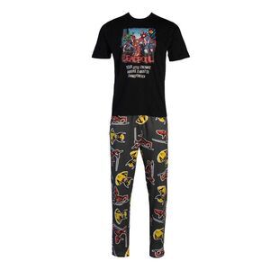 Deadpool Mens Cinematic Cotton Pajama Set / Black/Multicolored